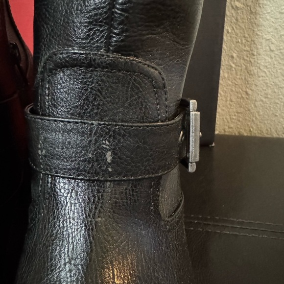 Black Faux Leather Ankle Boots G by Guess Sz 5.5 - Picture 7 of 14